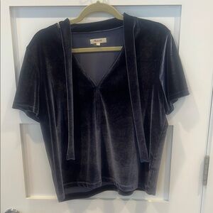 Madewell Black Tie Front Relaxed Blouse